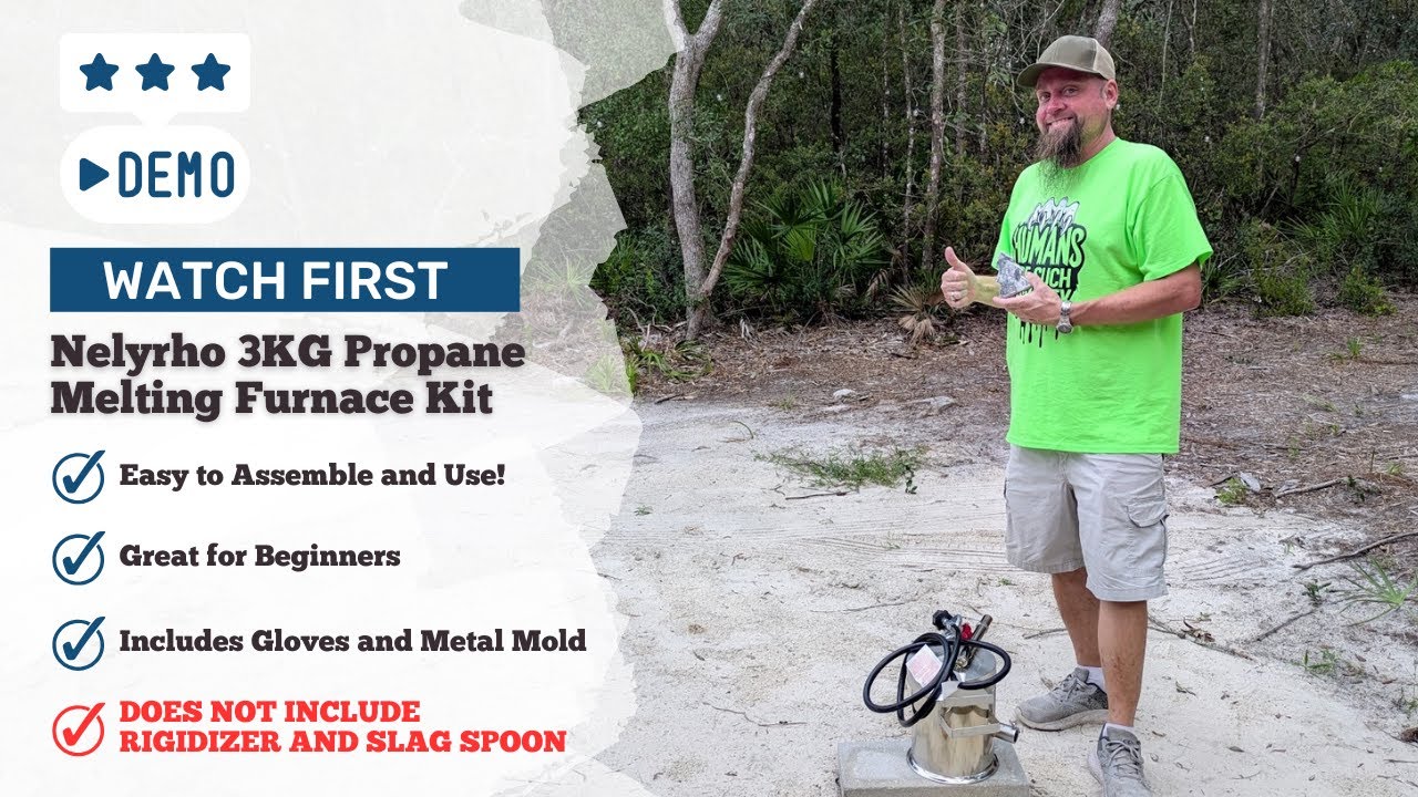Демонстрация и обзор — комплект плавильной печи на пропане Nelyrho 3KG
