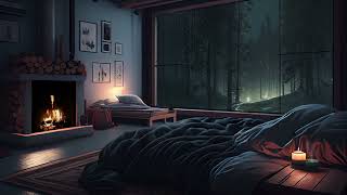 Goodbye Loneliness to Sleep Instantly in Cozy Bedroom with Heavy Rain - Mutinous Thunder on Window