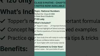 Class 9 Maths Ch 1 Notes