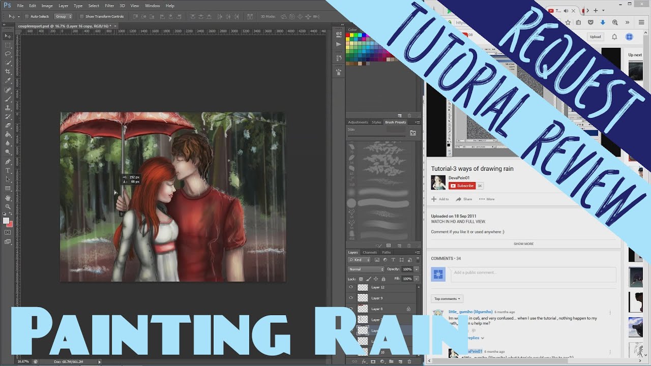 RAIN DIGITAL PAINTING Tutorials Review 5 YouTube