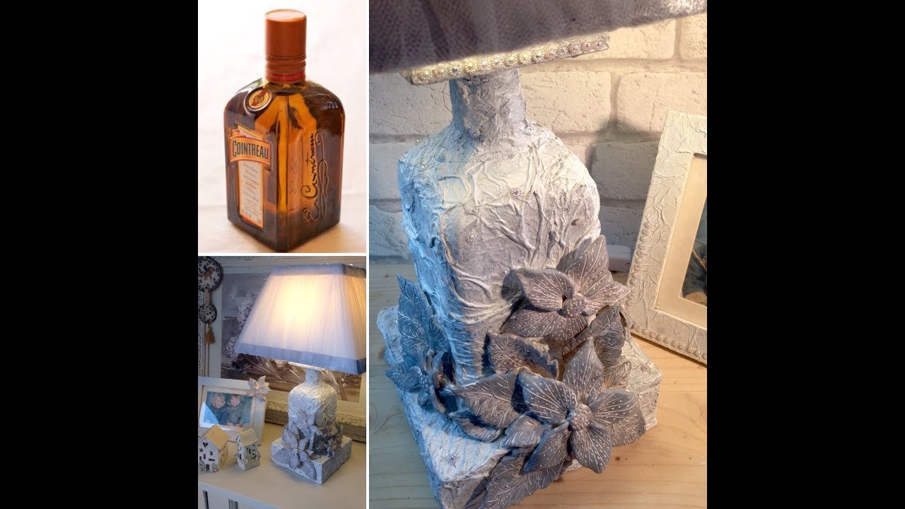 DIY COMO HACER UNA LAMPARA con una BOTELLA  de cristal-super elegante