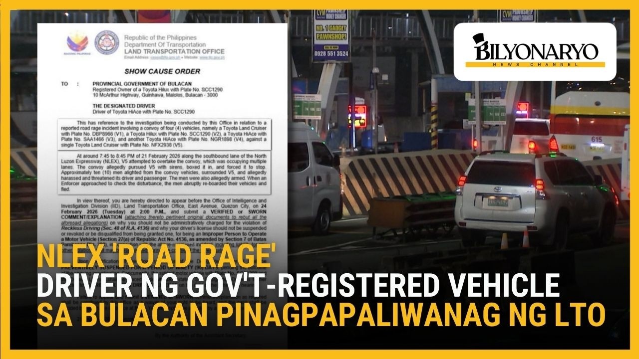 LTO, naglabas ng show cause order laban sa Bulacan Provincial Government dahil sa road rage sa NLEX