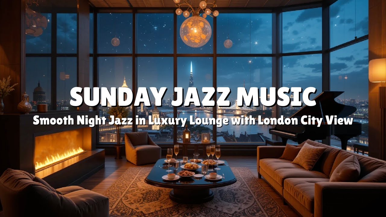 SUNDAY Jazz Music  🌆 Smooth Night Jazz in Luxury Lounge with London City View
