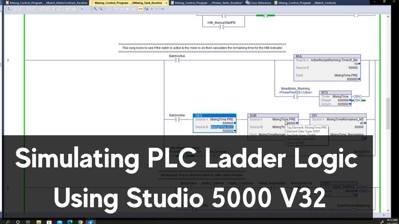 Simulating Ladder Logic in Studio 5000 With FactoryTalk View Studio