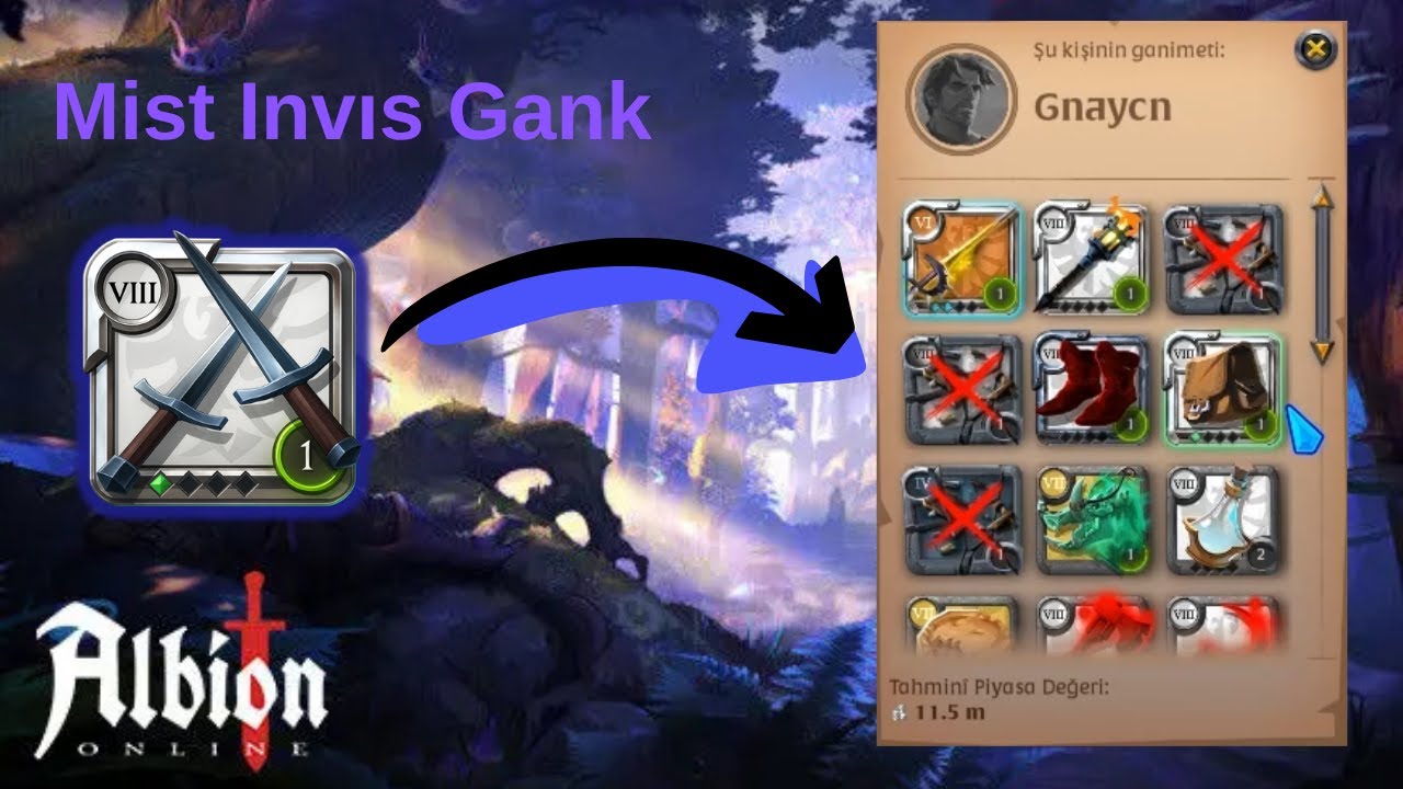 Albion Online Mist Gank 7 ! One shot 11.5m !
