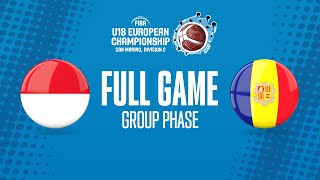 Monaco v Andorra | Full Basketball Game | FIBA U18 European Championship 2022