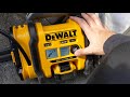 How to inflate a bike tire with a Presta valve using a DeWalt 20v inflator battery mode