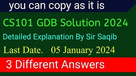 CS101 gdb solution 2024 | cs101 gdb 2024  |cs101 gdb solution| cs101 gdb fall 2023| by Sir Saqib