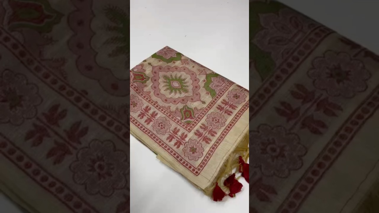 Traditional Pencil Art Soft Muga Cotton Saree