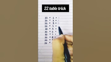 Multiplication table of 22 trick || 22 table hack || #shorts