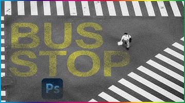 Photoshop tutorial: How to Paint TEXT on a Highway or Road.