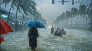 LES PLUS GRANDES PLUIES DU VILLAGE, VILLAGE PAISIBLE SOUS UNE PLUIE EXTRÊME ET UN VENT SAUVAGE