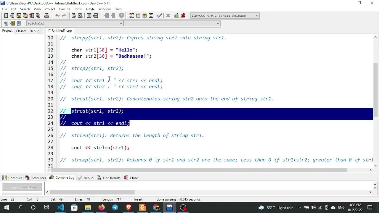 String manipulation in C++ || Afan Oromo || Kutaa 27ffaa - YouTube