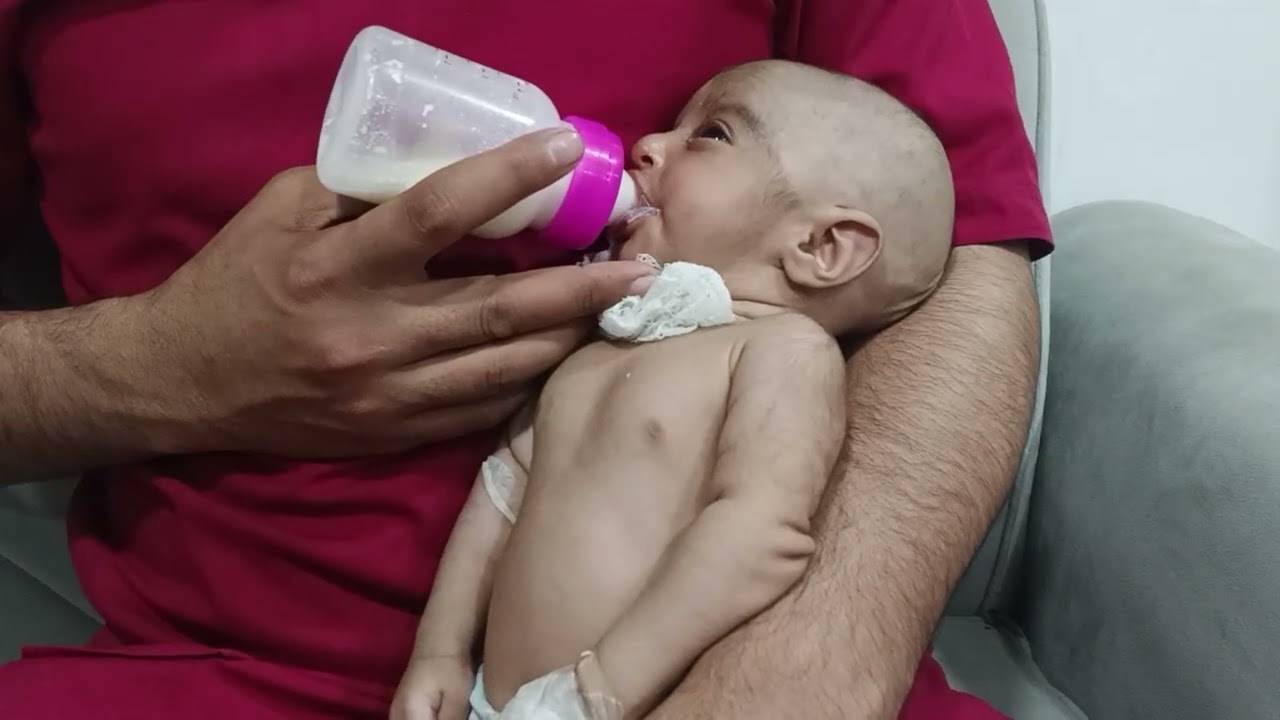 Cute baby feeding and hugging 💞