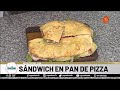 Sándwich en pan de pizza con jamón crudo queso y rúcula receta de Dante Enriquez
