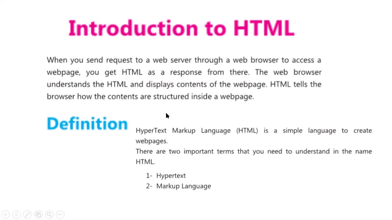 HTML and its purpose - YouTube