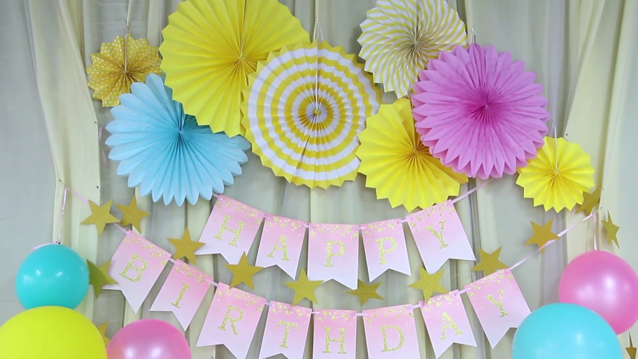 Sunbeauty Happy Birthday Party Decoration Set