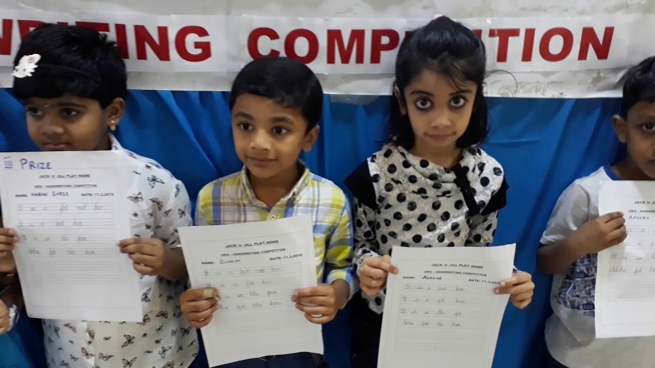 "Hand Writing Competition " Ukg - Jack n Jill Play Home,March 2018.