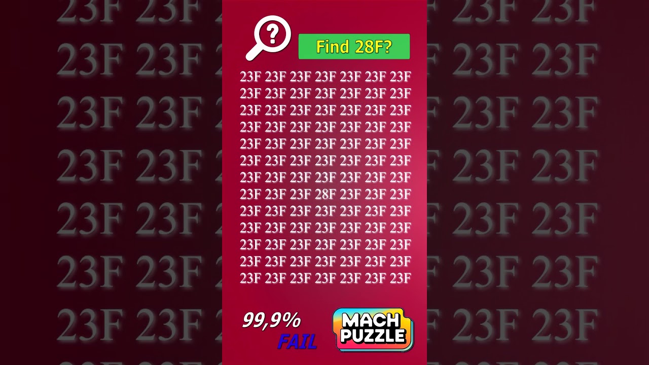 Find 28F where? | Brain Teaser IQ Test 