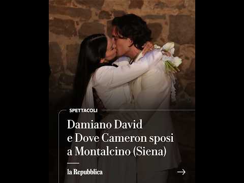Video Damiano David e Dove Cameron sposi a Montalcino