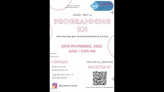 Day 2 - Programming 101 | ACM Student Chapter | CS101 Week
