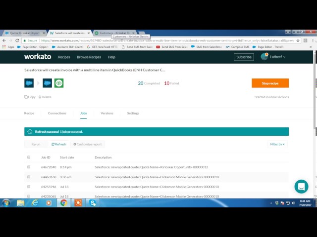 Demo of Salesforce Integration with QB using Workato
