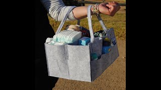 SIMPLIFIES YOUR BABY CHANGING NEEDS WITH THIS GREY FELT NAPPY ORGANIZER CADDY! by 4aKid 87 views 1 year ago 17 seconds