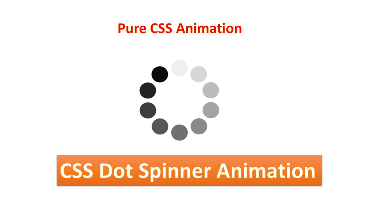 Dot Spinner Animation With Pure CSS | Black and White Dotted Animation  Tutorial With CSS - YouTube