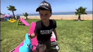 Anisa and Amira pretend play with police  funny stories for kids