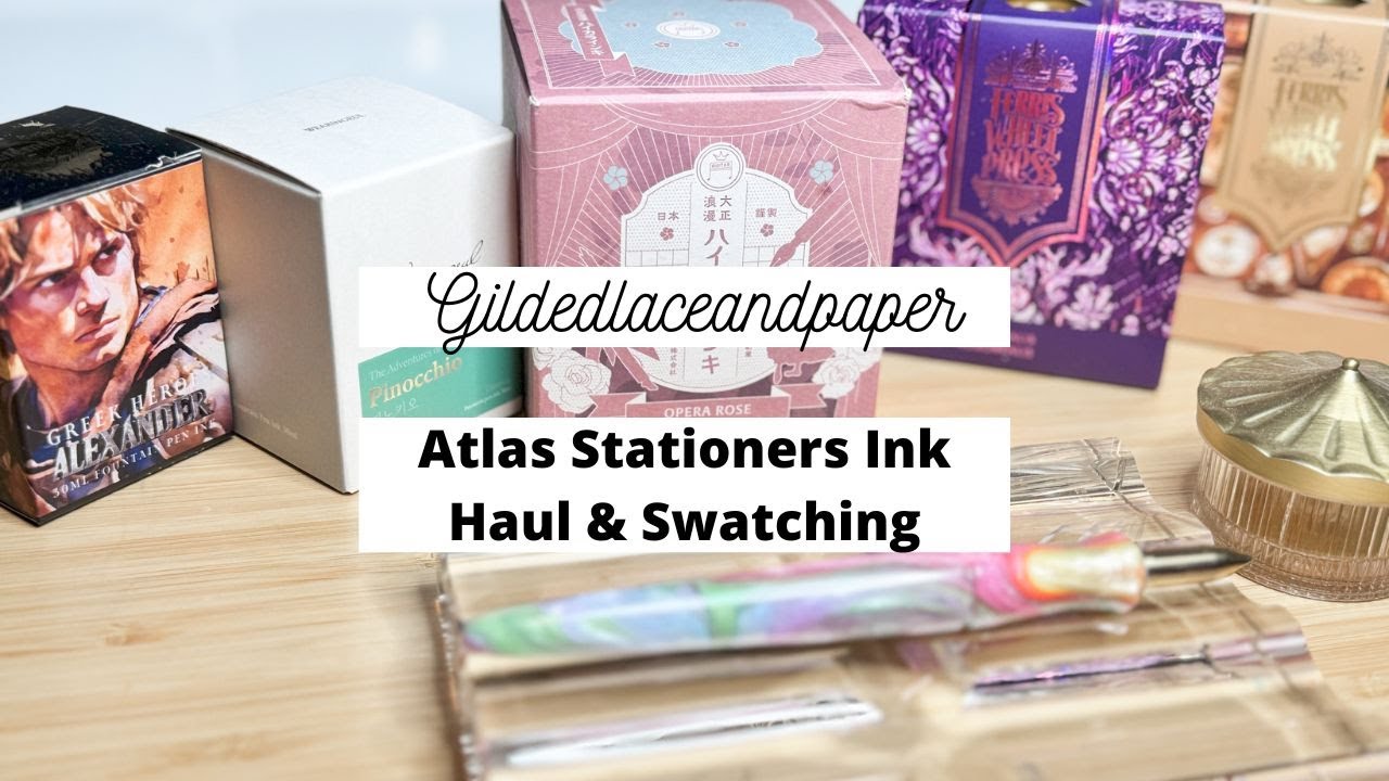 Atlas Stationers Haul | Ink Swatching 5 New Inks - YouTube