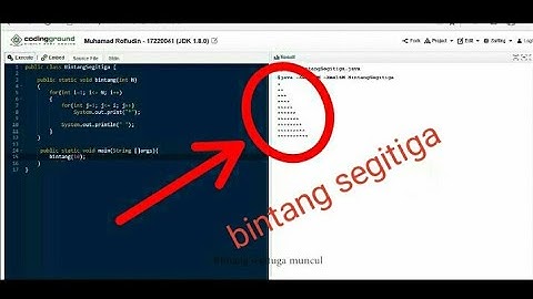 Tutorial membuat program prosedur utk menampilkan bintang segitiga menggunakan java 8