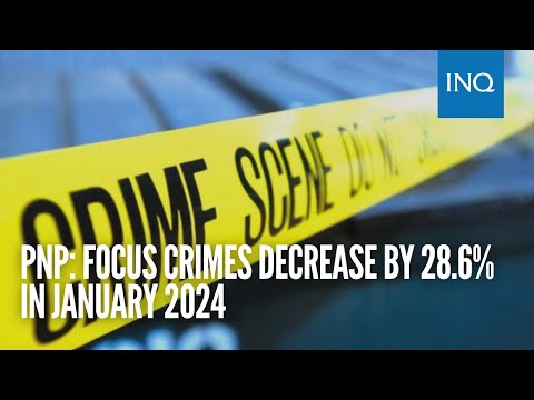 PNP: Focus crimes decrease by 28.6% in January 2024