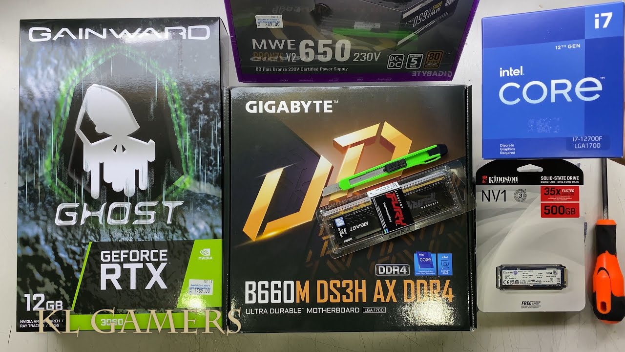 CPU i7 12700F+Gskill 32GB+GIGABYTE B660M intel Core i7 12700F GIGABYTE B660M DS3H AX DDR4 GAINWARD