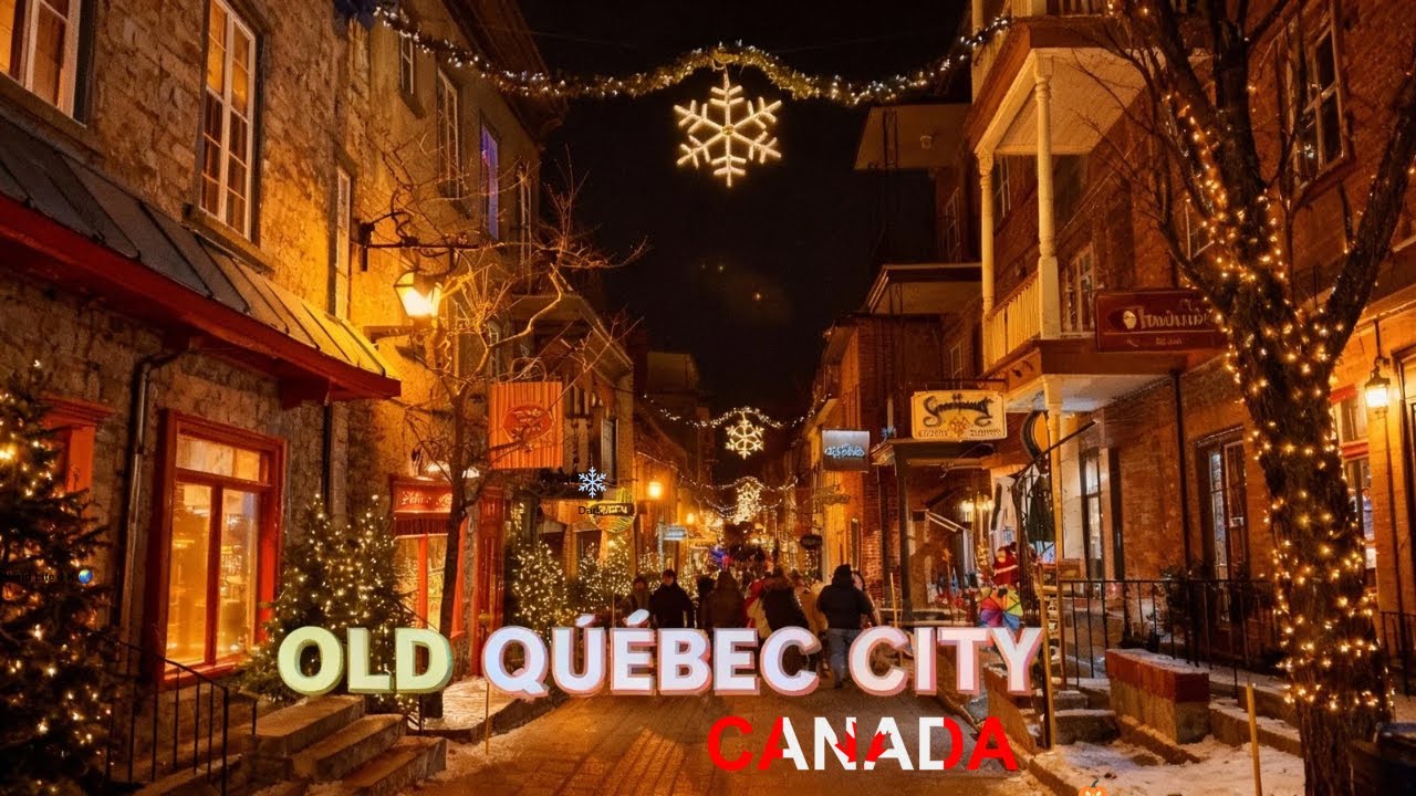 Old Quebec City 🇨🇦 ️ Magical Winter Walk | Snowy Streets, Château ...