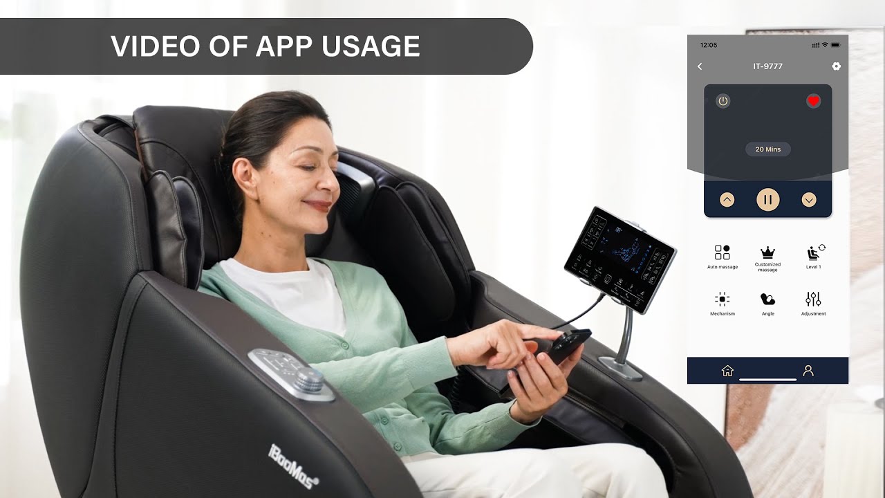 iBooMas IT9777 massage chair APP Contrel YouTube