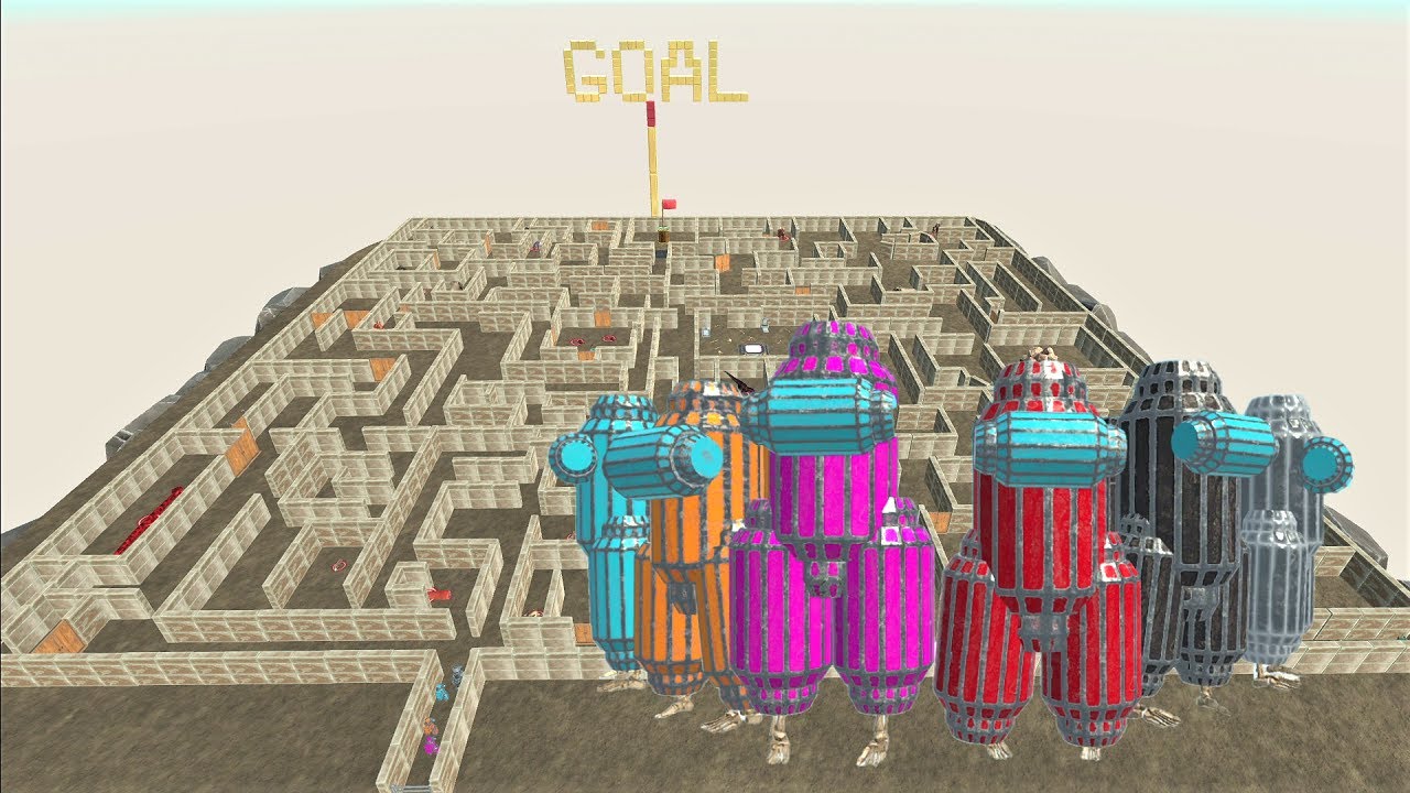 Maze escape. Crewmate aim for the goal! | Animal Revolt Battle Simulator