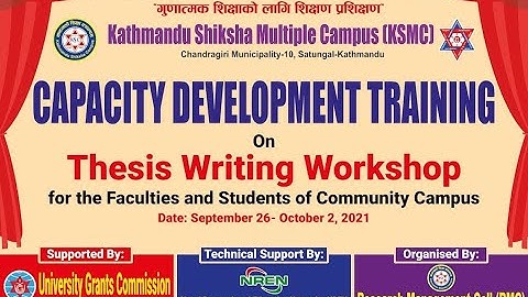 Thesis Writing Workshop : Part 1