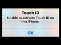 Unable to activate touch id on this iPhone error on iPhone