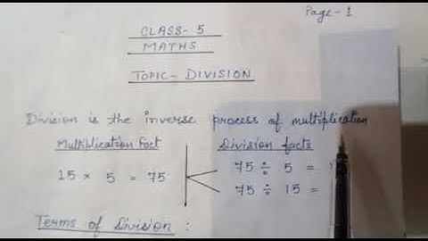 CLASS V (MATHEMATICS) LESSON NO. 4 "DIVISION"  (Part 1) (find the attachment in description box)