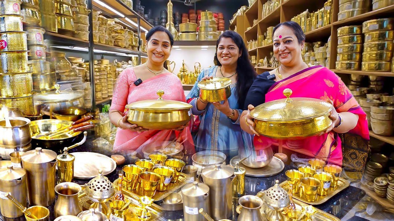 Rosh Cookware's Shop Tour with Actress Nalini Amma & sadhana mam/ Traditional cookware