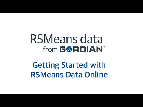 Getting Started with RSMeans Data Online
