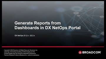 Generate Reports from Dashboards in DX NetOps Portal