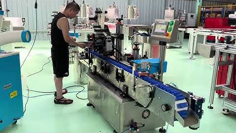 Lip gloss bottles side and bottom labeling machine