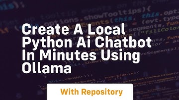create a local python ai chatbot in minutes using ollama