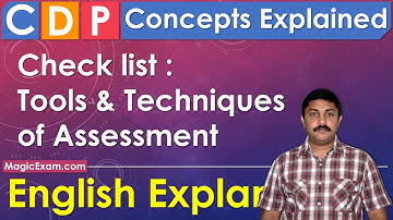 Check list - Tools & Techniques of Assessment CDP Concepts English Explanation