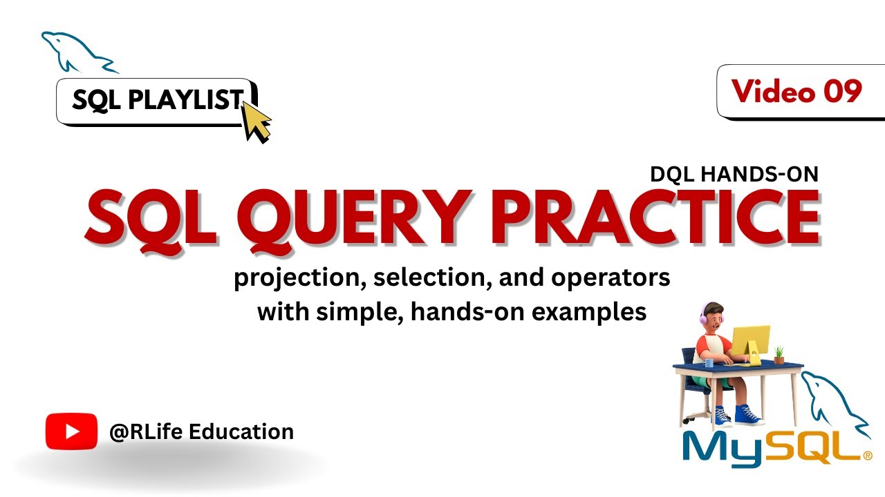 DQL Practice Questions — Projection, Selection & Operators | LEC 9 |SQL Hands-On (Basic)