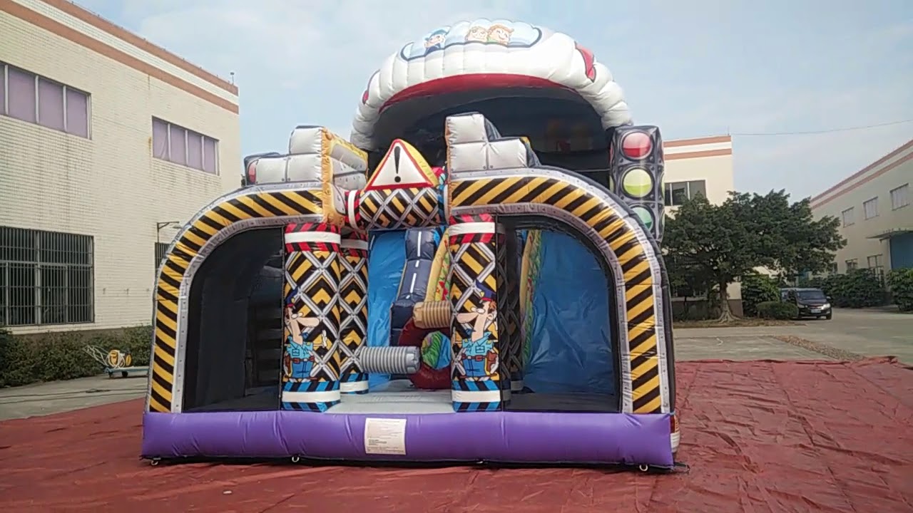 Traffic City inflatable slide - YouTube