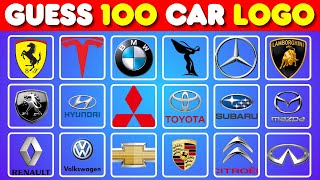 Guess the Car Logo 🚗 | 100 Famous Car Logos Quiz (Easy,Medium & Hard) | Ultimate Logo Challenge 2025