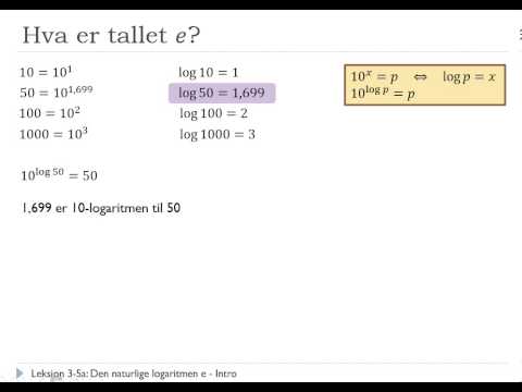 Video: Hvordan Finne Den Naturlige Logaritmen