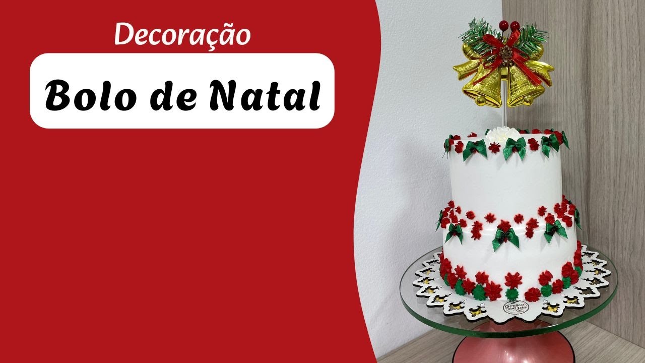 DECORANDO UM BOLO DE ANDAR TEMA NATALINO